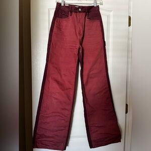PacSun maroon two-tone carpenter pant